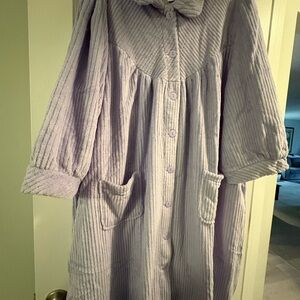 Lavender Button-Up Women's Robe